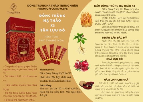 Đông trùng hạ thảo X3 Sâm lựu đỏ