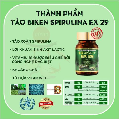 Thực phẩm bảo vệ sức khỏe BIKEN SPIRULINA EX 29