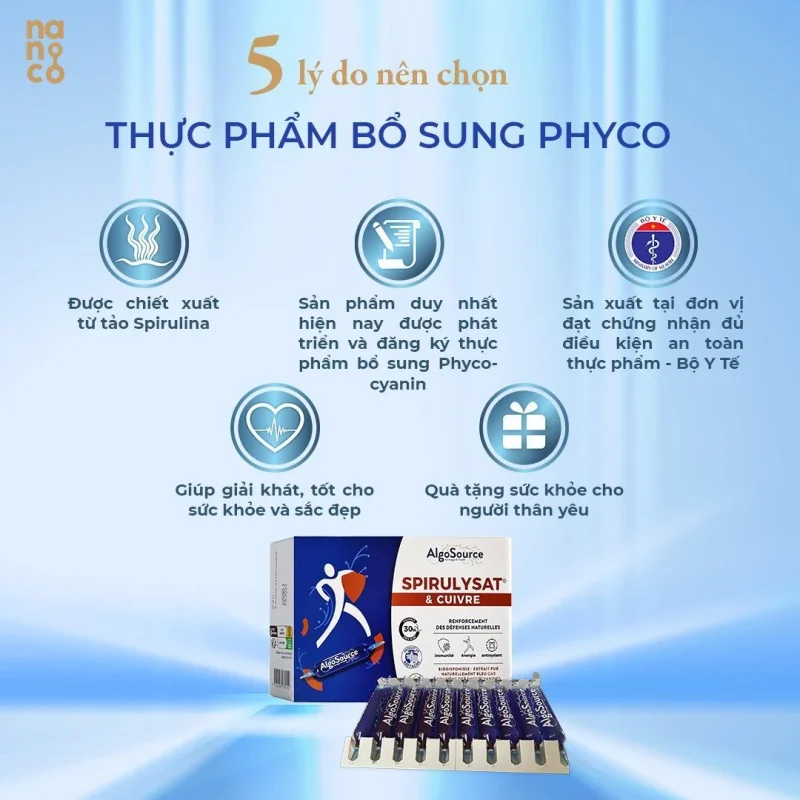 Thực phẩm bổ sung KIT Mini PHYCO SPIRULYSAT & CUIVRE